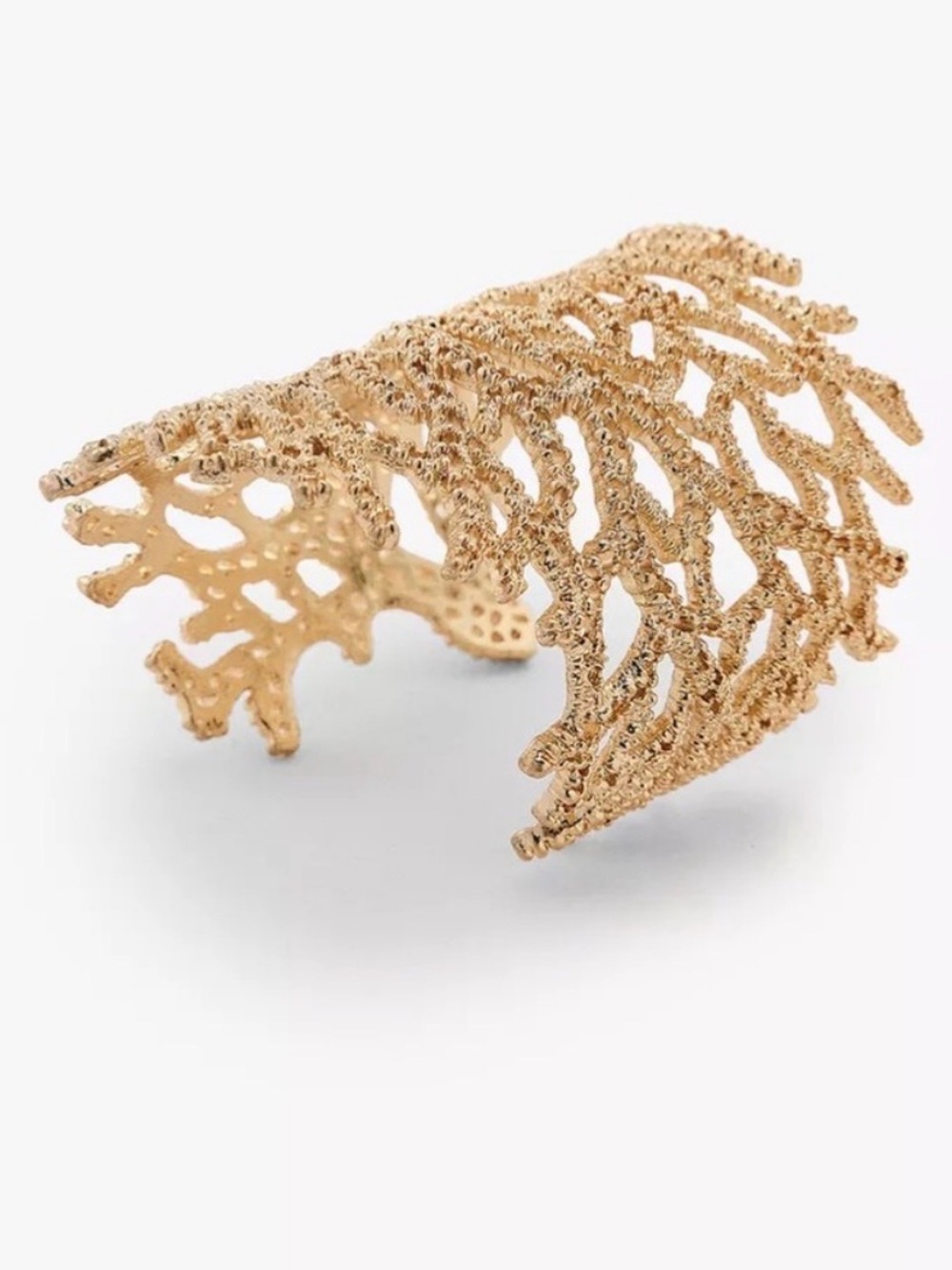 Zara Gold Coral-Style Statement Cuff Bracelet